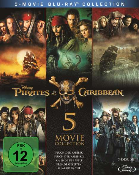 Pirates of the Caribbean - Fluch der Karibik 1-5 (Blu-ray), 5 Blu-ray Discs