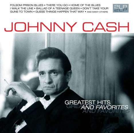 Johnny Cash: Greatest Hits And Favorites (remastered) (180g) (Limited Edition) (Transparent Red Vinyl), 2 LPs