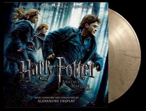 Filmmusik: Harry Potter And The Deathly Hallows Part 1 (180g) (Limited Numbered 10th Anniversary Edition) (Gold &amp; Black Swirled Vinyl), 2 LPs