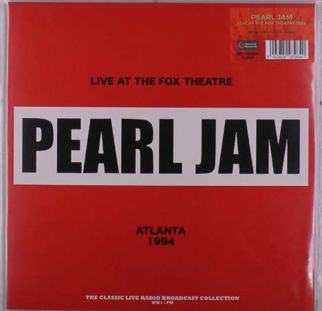 Pearl Jam: Live At The Fox Theatre, Atlanta 1994 (180g) (Red/Black Splatter Vinyl), LP