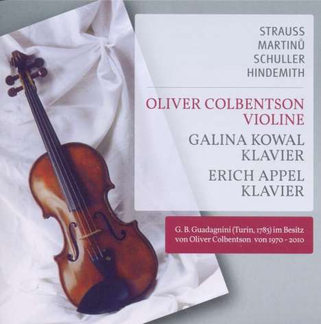 Oliver Colbentson &amp; Erich Appel - Violine &amp; Klavier, CD