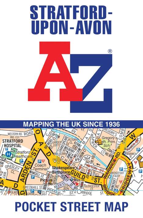 A-Z Maps: Stratford-Upon-Avon A-Z Pocket Street Map, Karten