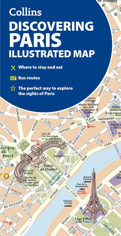 Collins Maps: Discovering Paris Illustrated Map, Karten