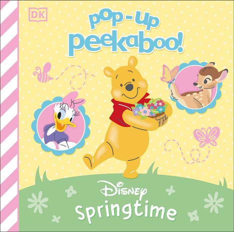 "pop-up peekaboo! Disney Springtime!" Illustration mit Winnie Puuh, Daisy Duck und Bambi. Frühlingshaft und farbenfroh.