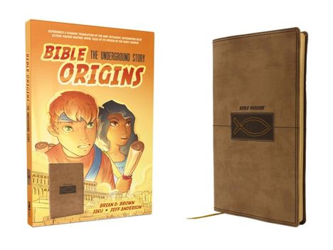 Zondervan: Bible Origins (New Testament + Graphic Novel Origin Stories), Deluxe Edition, Leathersoft, Tan, Buch