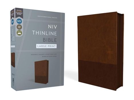 Zondervan: Niv, Thinline Bible, Large Print, Leathersoft, Brown, Zippered, Red Letter, Comfort Print, Buch