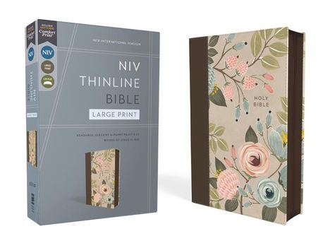 Zondervan: Niv, Thinline Bible, Large Print, Leathersoft, Floral, Zippered, Red Letter, Comfort Print, Buch