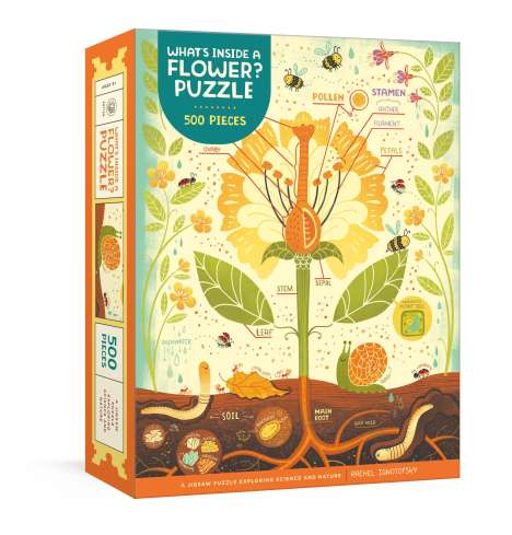 Rachel Ignotofsky: What's Inside a Flower? Puzzle: Exploring Science and Nature 500-Piece Jigsaw Puzzle Jigsaw Puzzles for Adults and Jigsaw Puzzles for Kids, Spiele