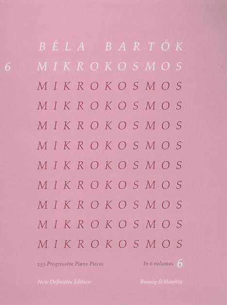 Bela Bartok: Mikrokosmos Volume 6 (Pink), Noten