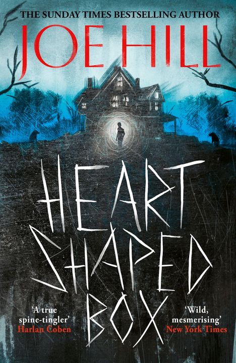 "Buchcover: Heart-Shaped Box von Joe Hill, Logo von Headline, Text: 'Cover to be revealed'. Hintergrund: Blau."
