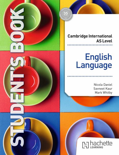 "STUDENT'S BOOK" in großen Buchstaben entlang der linken Seite. Bunte Tassen und Untertassen auf einem farbenfrohen Hintergrund.