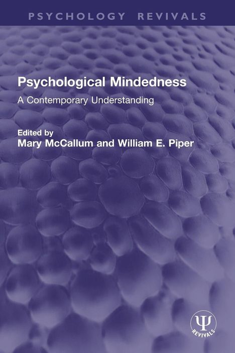 Oben steht "PSYCHOLOGY REVIVALS", Titel: "Psychological Mindedness", darunter Editoren, violetter, blasenartiger Hintergrund.