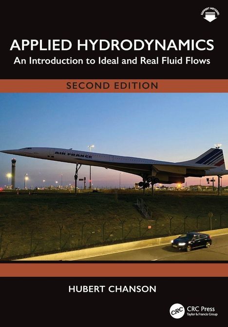 „APPLIED HYDRODYNAMICS“, „SECOND EDITION“, „HUBERT CHANSON“. Eine Concorde mit Air-France-Logo auf einem Sockel abgebildet.