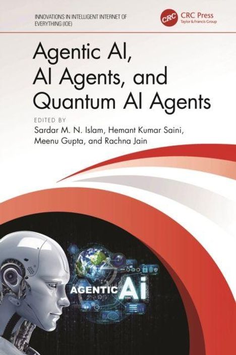 Titel: "Agentic AI, AI Agents, and Quantum AI Agents". Illustrativ: Roboterkopf und digitales Interface.
