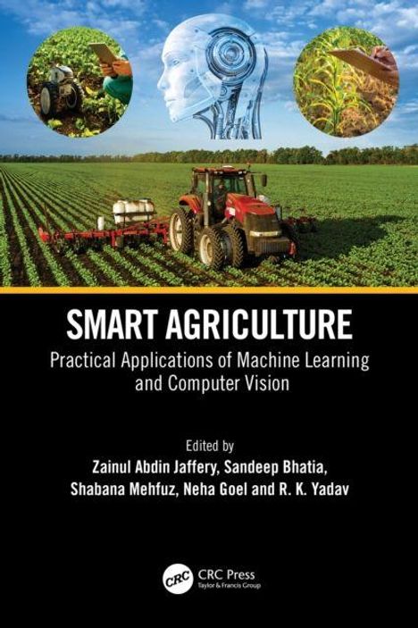 Text: "SMART AGRICULTURE: Practical Applications of Machine Learning and Computer Vision". Feld und Traktor im Hintergrund.