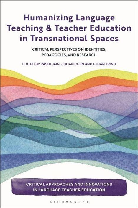 Text: "Humanizing Language Teaching & Teacher Education in Transnational Spaces", darunter abstrakte, bunte Wellenformen.