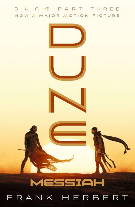 "Dune Messiah" und "FRANK HERBERT" in Großbuchstaben, unten steht "FINAL COVER TO BE REVEALED" mit einem orangefarbenen Logo.