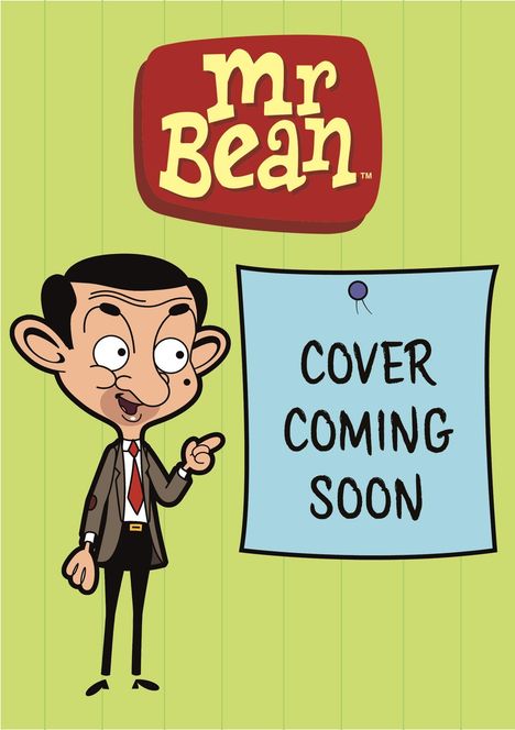 Text: "Mr Bean", "Cover Coming Soon". Animation eines Mannes im Anzug zeigt auf ein Schild.