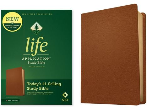 NLT Life Application Study Bible, Third Edition (Red Letter, Genuine Leather, Brown), Buch