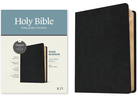 KJV Wide Margin Bible, Filament-Enabled Edition (Genuine Leather, Black, Red Letter), Buch