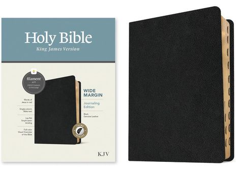 KJV Wide Margin Bible, Filament-Enabled Edition (Genuine Leather, Black, Indexed, Red Letter), Buch