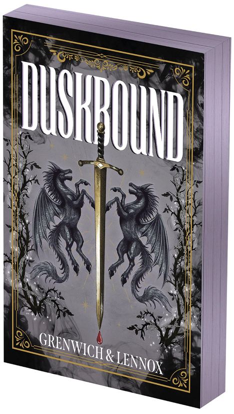 „Cover to be revealed soon! DUSKBOUND: DLE by Bree Grenwich and Parker Lennox“ in Weiß auf schwarzem Hintergrund, kleines blaues Logo.