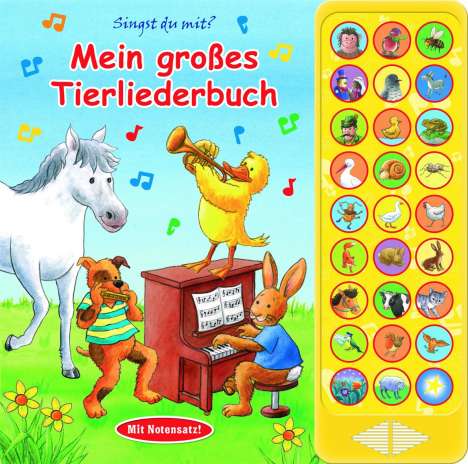 27-Button-Soundbuch - Mein großes Tierliederbuch - 27 bekannte Kinderlieder zum Mitsingen, Buch