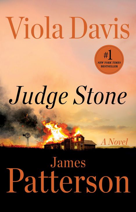 JAMES PATTERSON, COVER TO COME, A NOVEL, JUDGE STONE. Schwarzer Hintergrund, weiße und rote Schrift.