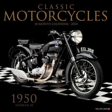 Willow Creek Press: Classic Motorcycles 2024 12 X 12 Wall Calendar, Kalender