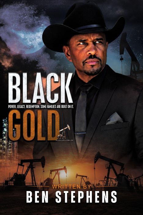 "Cover to be revealed soon!", BLACK GOLD, by Ben Stephens. Unten ein Logo mit einem blauen Buchstaben 'k'.