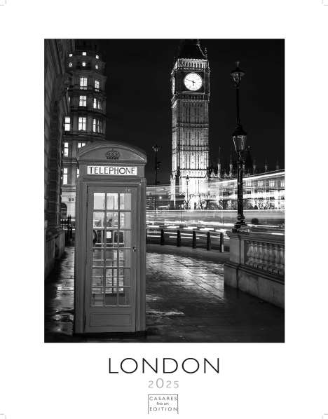 London schwarz-weiss 2025 S 29x21cm, Kalender