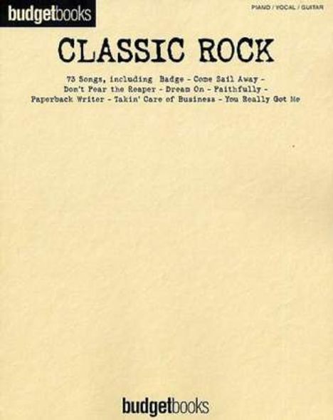 Budgetbooks - Classic Rock (73 Songs), Noten