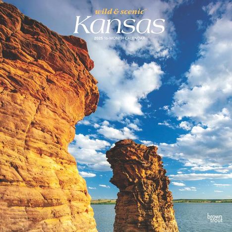 Browntrout: Kansas Wild &amp; Scenic 2025 12 X 24 Inch Monthly Square Wall Calendar Plastic-Free, Kalender