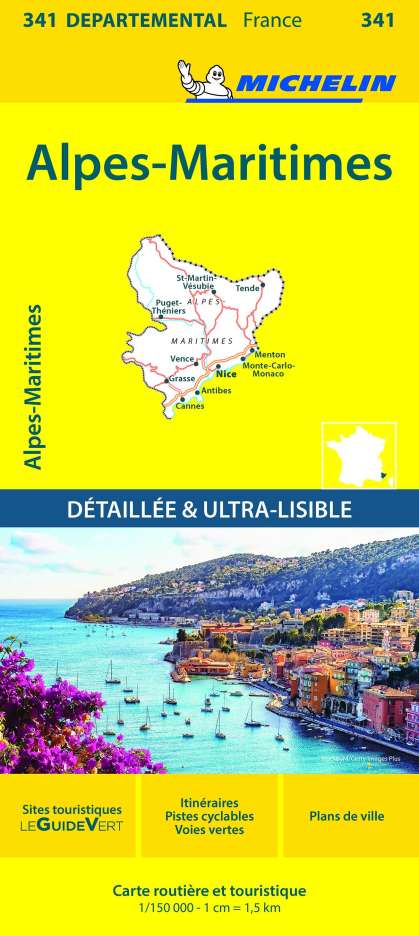 Michelin: Alpes-Maritimes - Michelin Local Map 341, Karten