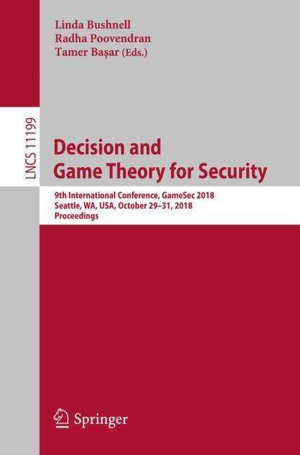 Decision and Game Theory for Security, Buch