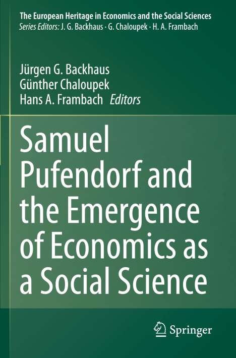 Samuel Pufendorf and the Emergence of Economics as a Social Science, Buch