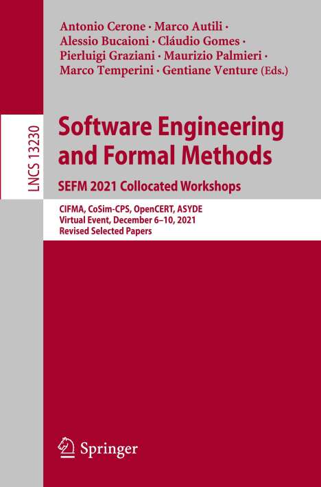 Software Engineering and Formal Methods. SEFM 2021 Collocated Workshops, Buch