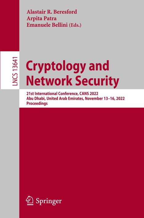 Cryptology and Network Security, Buch