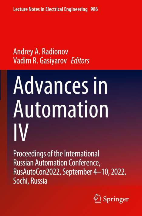 Advances in Automation IV, Buch
