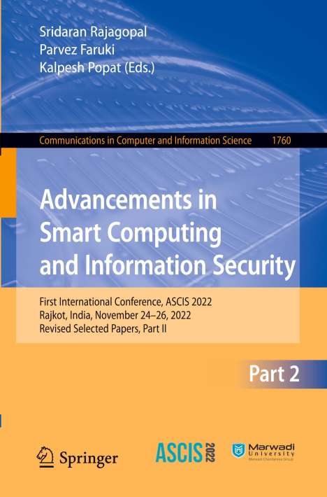 Advancements in Smart Computing and Information Security, Buch