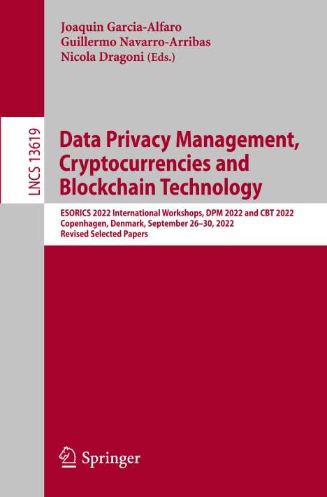 Data Privacy Management, Cryptocurrencies and Blockchain Technology, Buch