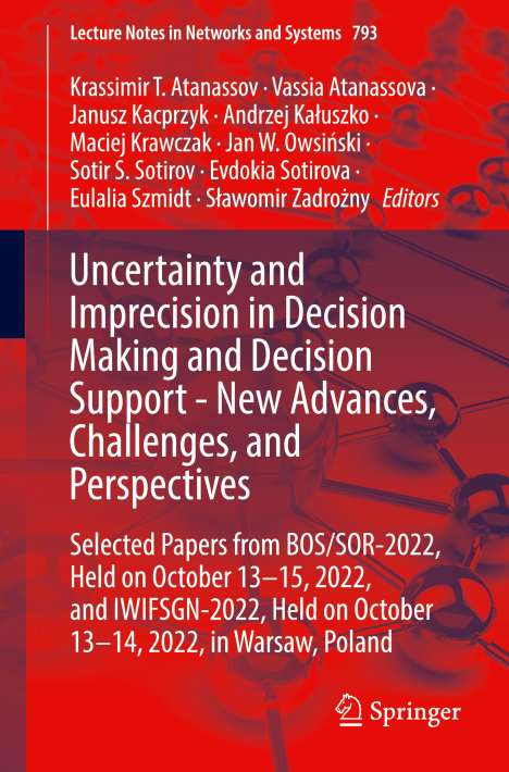 Uncertainty and Imprecision in Decision Making and Decision Support - New Advances, Challenges, and Perspectives, Buch
