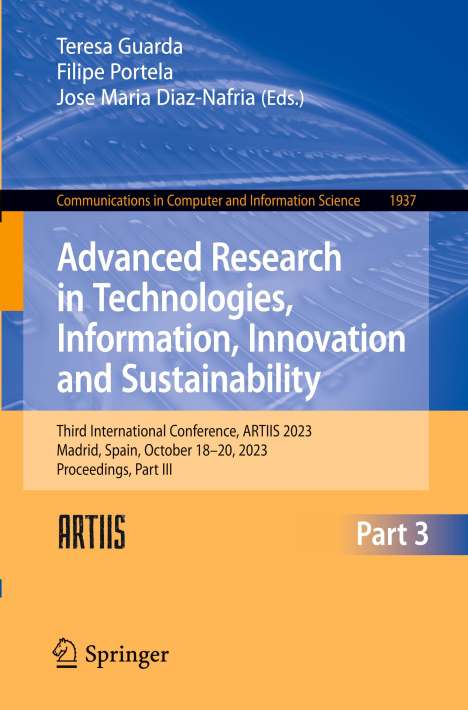 Advanced Research in Technologies, Information, Innovation and Sustainability, Buch