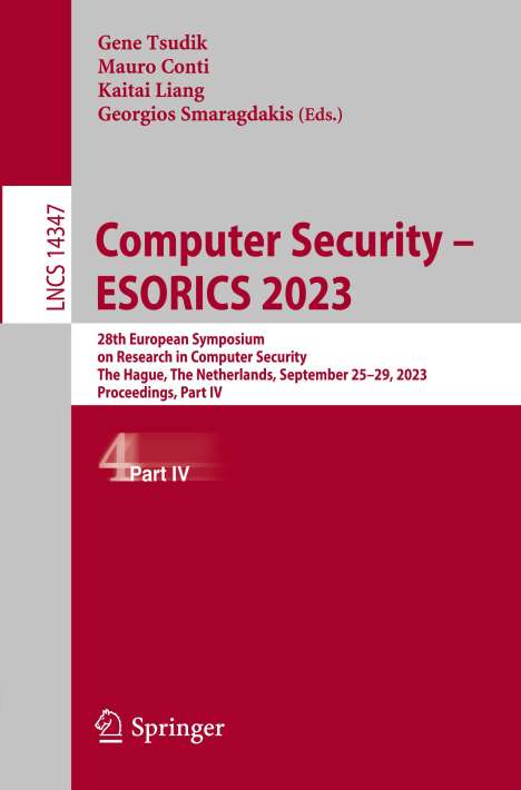 Computer Security ¿ ESORICS 2023, Buch