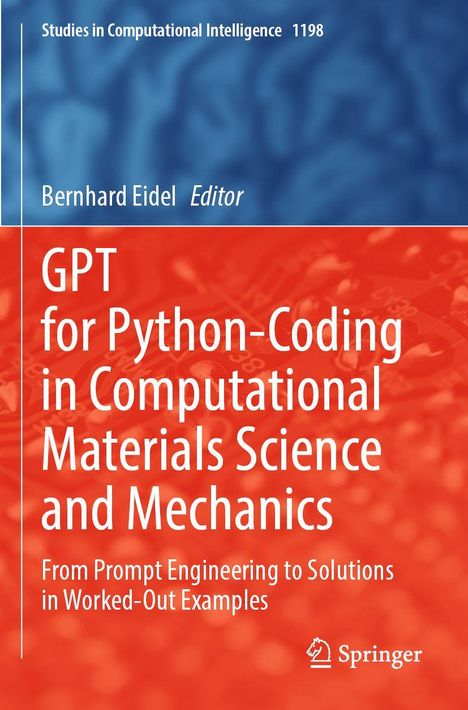 Titel: "GPT for Python-Coding in Computational Materials Science and Mechanics". Rot-blaue Grafik. Springer-Logo.