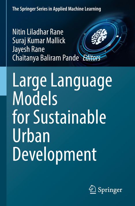 Oben stehen Namen von Herausgebern, der Titel „Large Language Models for Sustainable Urban Development“ ist groß. Unten das Springer-Logo.
