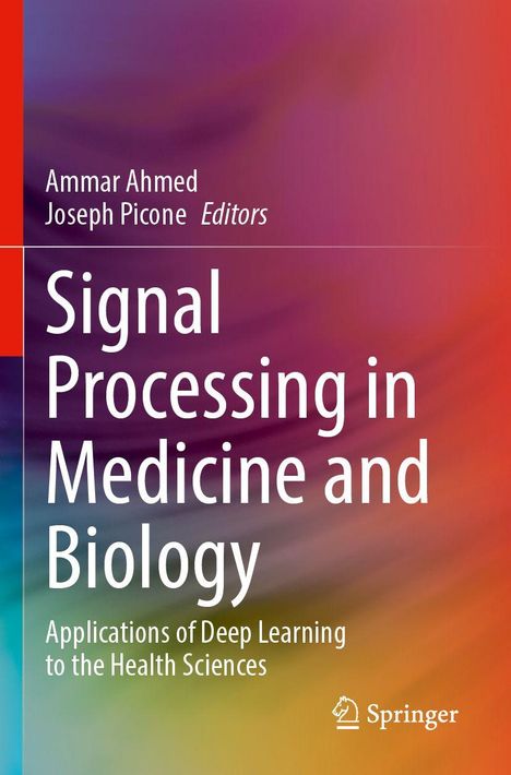 Titel: Signal Processing in Medicine and Biology. Buntes, abstraktes Design. Springer-Logo unten rechts.