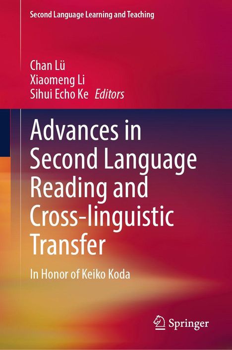 Titel: "Advances in Second Language Reading and Cross-linguistic Transfer" vor farbigem, gradientem Hintergrund.