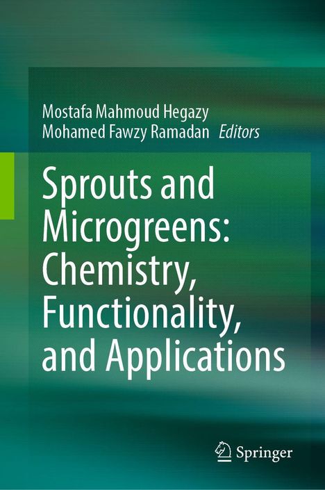 Titel: "Sprouts and Microgreens: Chemistry, Functionality, and Applications". Grüner Hintergrund. Springer-Logo unten rechts.