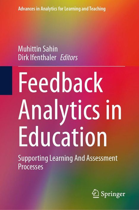 "Feedback Analytics in Education" steht zentral. Bunte, verschwommene Farben im Hintergrund. Unten rechts ein Springer-Logo.